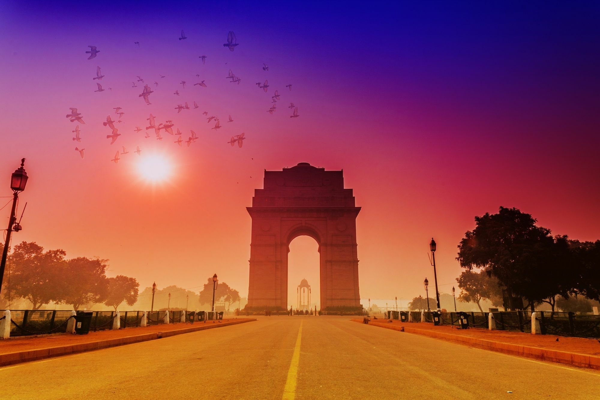 فندق ألوفت نيودلهي آيروسيتي المظهر الخارجي الصورة India Gate at sunset